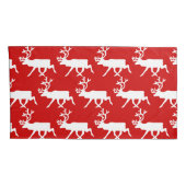 Housse D'oreillers Rennes blanches / Silhouette caribou (Dos-Droit)