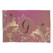 Housse D'oreillers Rennes et flocons de neige pourpres (devant-gauche)