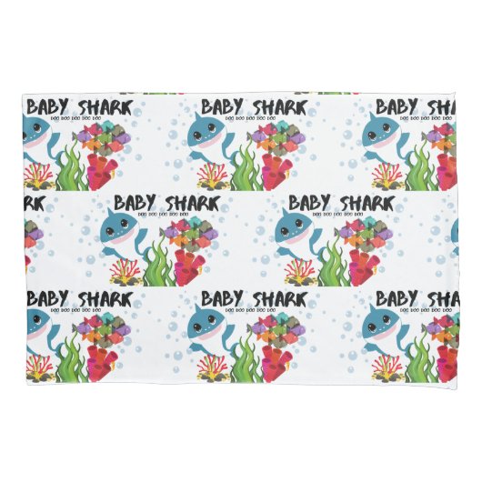 Housse D'oreillers Requin et poissons de bébé (devant)