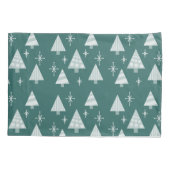 Housse D'oreillers Retro 1950 Arbres de Noël Vert Turquoise (Dos)