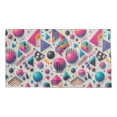 Housse D'oreillers Retro 90s Memphis Geometric Neon Bold Pillowcase (Dos-gauche)