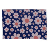 Housse D'oreillers Retro Daisy Motif Blue (devant)