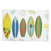 Housse D'oreillers Retro Gold Tropical Coastal Surfboards (Dos)