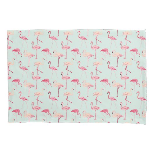 Housse D'oreillers Rétro motif de Flamant rose (devant-gauche)