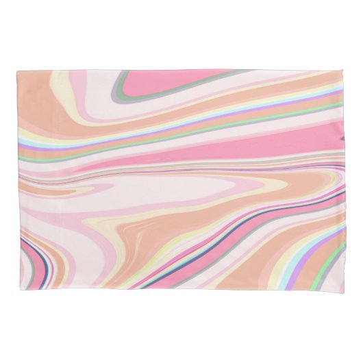 Housse D'oreillers Retro Pink Swirl Liquid Painting Aesthetic Design (devant)