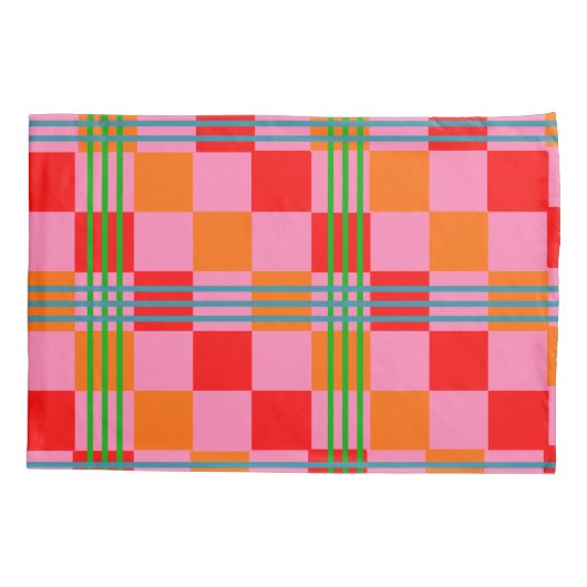 Housse D'oreillers Retro Plaid  (Dos)