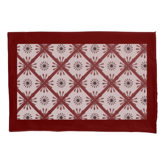 Housse D'oreillers Retro Spiro Burst Motif géométrique Maroon ou tout (devant-gauche)