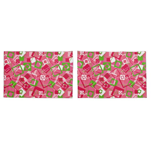 Housse D'oreillers Retro Squares Pattern (Dos-Set)