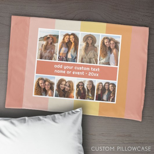 Housse D'oreillers Retro Stripes - 8 Photo Collage