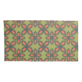 Housse D'oreillers Retro Vert et Orange Abstrait motif floral (Dos-Droit)