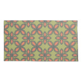 Housse D'oreillers Retro Vert et Orange Abstrait motif floral (Dos-gauche)