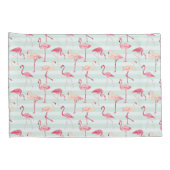 Housse D'oreillers Rétros Flamants roses sur les rayures en bon état (Dos-Droit)