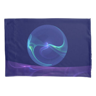 Housse D'oreillers Rêve Violet Bleu Lumineux Art Fractal Abstrait