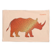 Housse D'oreillers Rhinocéros orange en verre (Dos)