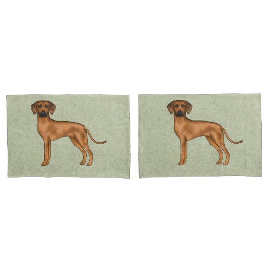 Housse D'oreillers Rhodesian Ridgeback Africain Lion Chien race Green (devant-Set)