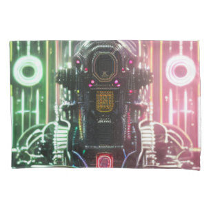 Housse D'oreillers Robot 1 coussin standard blanc