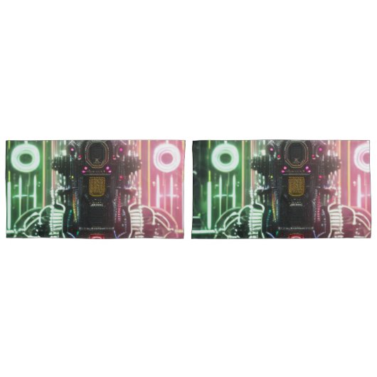 Housse D'oreillers Robot 1 king pillowcase 2 faces paire (devant-Set)