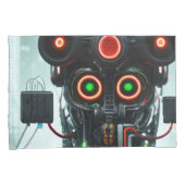 Housse D'oreillers Robot 3 blanc standard pilotis paire (devant-Droit)