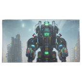 Housse D'oreillers Robot 4 caisson king gris paire (devant-Droit)