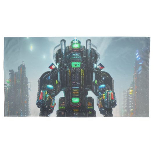 Housse D'oreillers Robot 4 oreiller blanc king (devant)