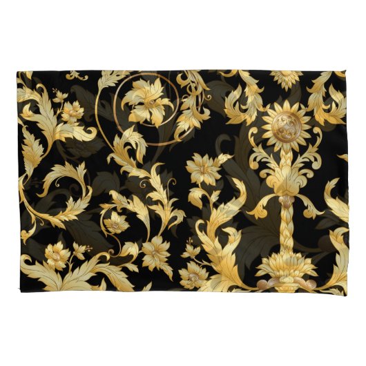 Housse D'oreillers Rococo baroque, motif floral victorien. (devant)