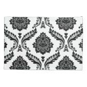 Housse D'oreillers Rococo Damask Lg Pattern Black on White (Dos)