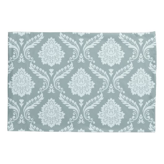 Housse D'oreillers Rococo Damask Pattern Duck Egg Blue+Teal (Dos)