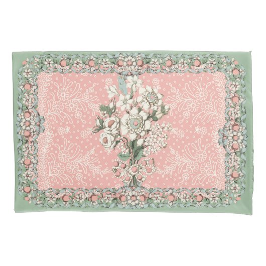 Housse D'oreillers Rococo Pilotes Duvet Couvre Twin Bouquet (devant)