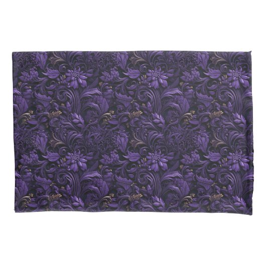 Housse D'oreillers Rococo Realms : Coussin foncé violet et or Coque (devant)