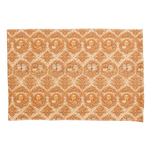 Housse D'oreillers Rococo Revival Damask Nature Pattern (devant)