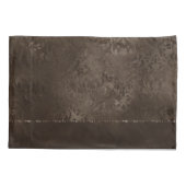 Housse D'oreillers Romance en bronze de minuit | Satiny Grunge Damask (Dos-gauche)