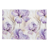 Housse D'oreillers Romantique violet Iris Floral (Dos-gauche)