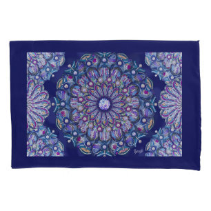 Housse D'oreillers Rosace bleue