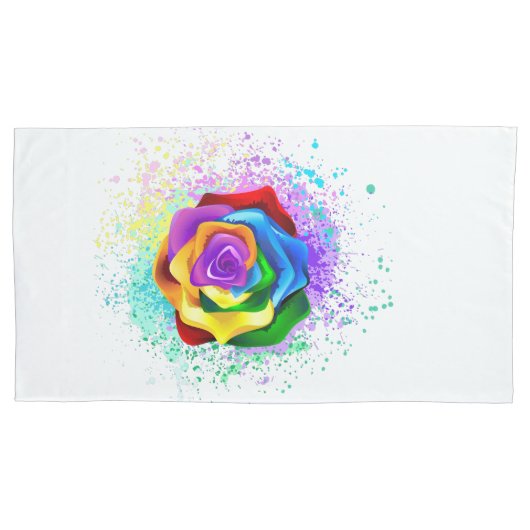 Housse D'oreillers Rose arc-en-ciel coloré (devant-gauche)