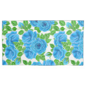 Housse D'oreillers Rose bleu aquarelle motif transparent (devant-gauche)