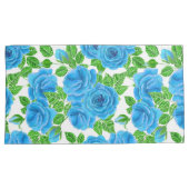 Housse D'oreillers Rose bleu aquarelle motif transparent (devant-Droit)