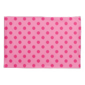 Housse D'oreillers Rose Chaud Sur Pois Rose Design Motif (Dos)