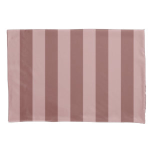 Housse D'oreillers Rose de soie élégante et motif rayé rose timide