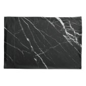 Housse D'oreillers Rose en marbre blanc en Parties scintillant noir (Dos)