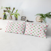 Housse D'oreillers Rose et Vert Sauge Pastel à Points