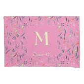 Housse D'oreillers Rose FLORAL | MONOGRAMME | Écriture (devant-gauche)