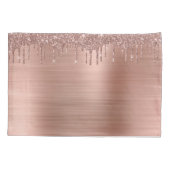 Housse D'oreillers Rose Gold Glitter Sparkle Eyelashes Monogram (Dos)