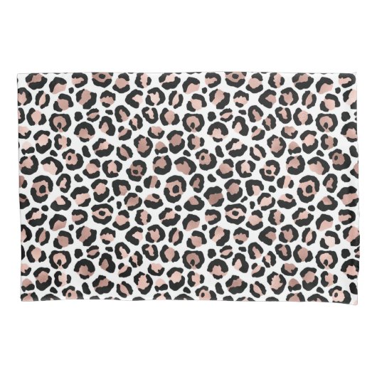 Housse D'oreillers Rose Gold impression léopard noir guépard tendance (devant-gauche)