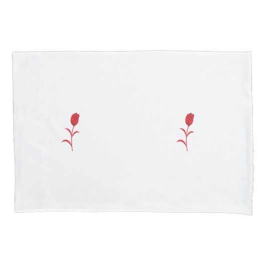 Housse D'oreillers Rose Madder, Rouge lave, design floral (devant)