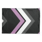 Housse D'oreillers Rose, noir, gris et blanc Chevron (Dos)
