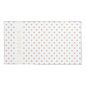 Housse D'oreillers Rose-or & À petits pois blanc Motif (Dos)