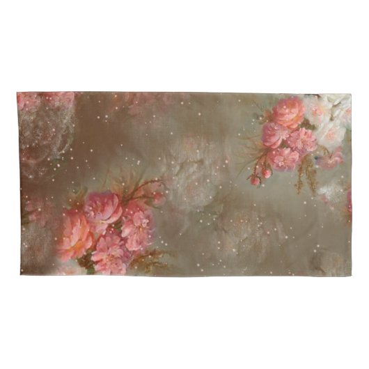 Housse D'oreillers ROSE - paire Coque Coussin (Dos-Droit)
