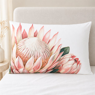 Housse D'oreillers Rose Pâle Blanc Floral Aquarelle Romantique