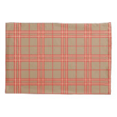 Housse D'oreillers Rose, Pêche et Brown Plaid (Dos-gauche)
