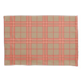 Housse D'oreillers Rose, Pêche et Brown Plaid (devant-gauche)